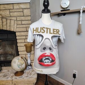 Hustler Hollywood Tee - White, Red, and Gold